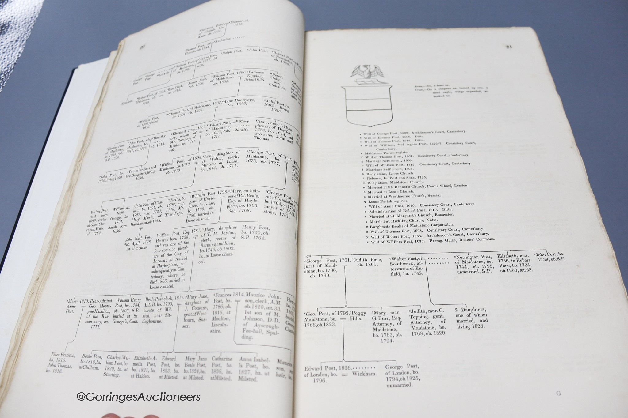 Berry, William - County Genealogies: Pedigrees of the Families in the County of Kent, folio, rebound, London, 1830 and St. Andrews Church, Edinburgh [The Bannatyne Club] - Liber Cartarum Prioratus Sancti Andree in Scotia